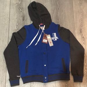 NWT Mitchell & Ness Throwback Detroit Lions Hooded Jacket Sz S